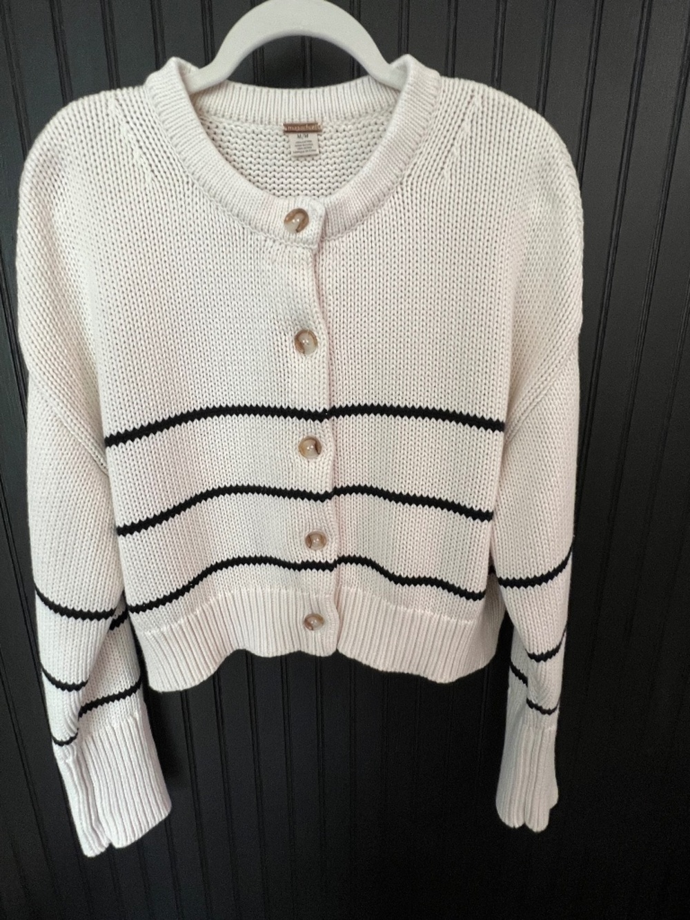 Magaschoni Coastal Stripe Cardigan - NWOT - Medium